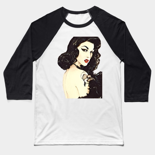 Violet Chachki Baseball T-Shirt by awildlolyappeared